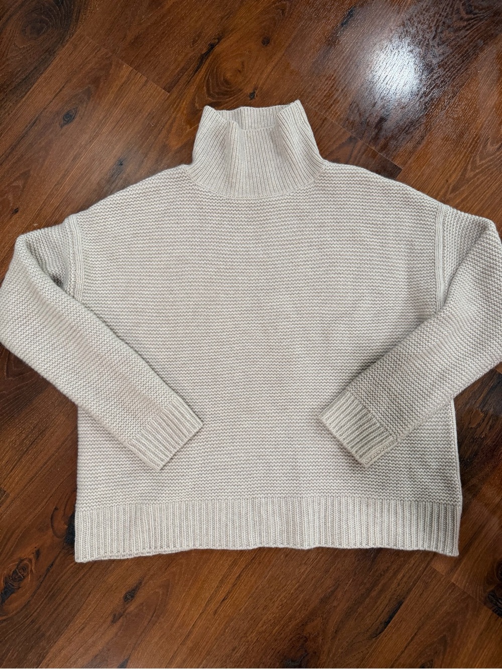Magaschoni Cashmere Wool blend women's turtleneck sweater Sz Large cream color